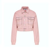 TOMMY HILFIGER dżinsowa krótka kurtka różowa