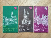 Gdańsk Poznań Kraków mapy turystyczne po niemiecku z 1989