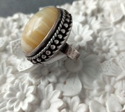 Pierścionek PRL vintage srebrny antyk