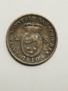 Monetę Dania 2 skillingi 1810r. Fryderyk VI - Nowy typ szeroki portret