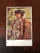 Przedwojenna pocztówka hucuł wiejski grajek