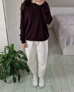 Mundo burgundowy bordowy wełniany sweter 50% wełna 3XL XXXL