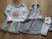 2 sukienki dla dziewczynki 98 + rajstopki