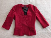 Czerwony wiśniowy elegancki wełniany żakiet marynarka H&M 36 jak nowa nowy