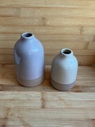 Zestaw Wazoniki wazony 2 szt NEXT ceramika popiel beż 