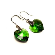 Fiolekart - Kolczyki, biżuteria artystyczna - Swarovski / serca duże 