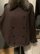 ZARA kurtka biker ramoneska bomberka z wełną futerko oversize czekoladowa