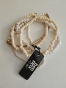 Bransoletka Bon Prix (5 części) beż, kremowa, ecru, złoto, biała