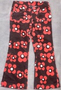 Spodnie sztruksowe Mini Boden Chocolate Funky Flower EU 118 6 lat brązowe
