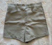 Eleganckie szorty damskie beżowe wysoki stan klasyczne S