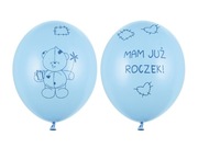 Balon 30 cm Miś - mam już roczek, Pastel Baby Blue