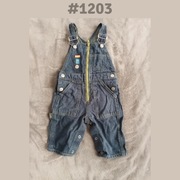 Spodenki jeansowe na szelki ogrodniczki 74cm 9-12 miesięcy bawełna 