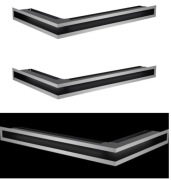 Kratka kominkowa luft narożny 60x40x6 3szt Czarny Szlif