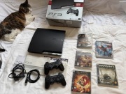 Playstation 3 slim + 2 oryg Pady + 5 oryginalnych gier + box