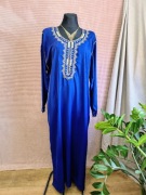 Niebieska chabrowa sukienka tunika długa maxi z długim rękawem r. 3XL