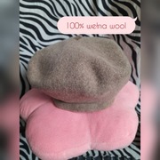 Damski ciemno beżowy ciepły zimowy beret czapka Tonak 100% wełna wool