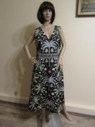 BODEN czarna sukienka w folkowy wzór haftowany pas bawełna jak nowa_ 44