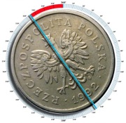 1 ZŁOTY 1992 MONETA [nr 170] SKRĘTKA - KĄT SKRĘCENIA  325° (+/-1°)