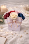 Flower Box / Róże ze wstążki / Prezent Dla Dziewczyny / Walentynki