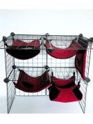 Hamaki dla szczurów, szynszyli, koszatniczek. Zestaw bordowo czarny