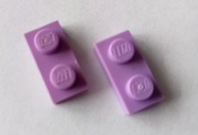 LEGO PŁYTKA 3023 1X2  FIOLETOWA - 2 SZTUKI