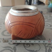 Elegancka szyta tykwa w skórze do yerba mate ok 300 ml