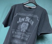 Bawełniany T-shirt Jim Beam, bawełniana koszulka retro vintage z nadrukiem