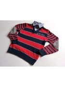 sweterek z imitacją koszuli r.128 /134 elegant pulower paski 