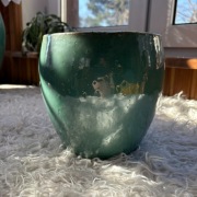 Donica ogrodowa mrozoodporna zielona 17x18cm gładka