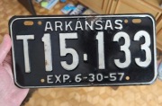 Tablica rejestracyjna USA Arkansas z 1957 roku