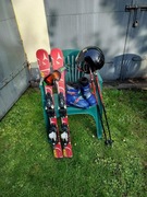 Narty, buty, kask, gogle i kijki