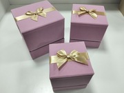 Zestaw 3 pudełka welurowe NOWE na prezent