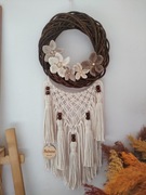 Wiklinowy wianek makrama 