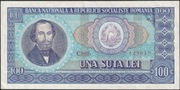 Rumunia 100 lei 1966 - Nicolae Balcescu - C.0165 - stan 1/2