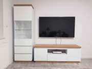 Meble ERLA szafka RTV i witryna Black Red White