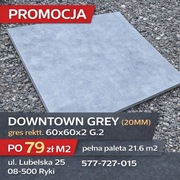 Płyta Tarasowa Gresowa DOWNTOWN GREY (20MM) gres rektt. 60x60 G.2