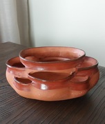 Vintage ceramiczne naczynie osłonka wazon handmade  folk farmhouse 