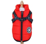 Kurteczka dla psa z szelkami czerwona rozm.XXL dł.grzbietu 38cm