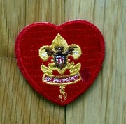 USA AMERYKAŃSKA NASZYWKA PATCH SKAUTÓW SERCE BE PREPARED LATA 60