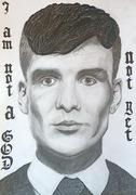 Portret Tommy Shelby format A3, wykonany ołówkiem 