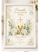 Pamiątka Pierwszej Komunii Świętej w Ramce A4 – Personalizowany Prezent