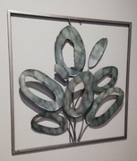 Metalowy obraz z efektem 3d kwiaty