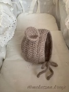 Czapka bonetka dziecięca 100% handmade wełna alpaka
