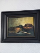 Olejny obraz na płótnie "Martwa natura"  w ramie autor Janusz Waga 