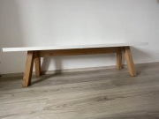 Ławka do stołu kuchennego biała 