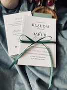 Zaproszenie ślubne z kokardką
