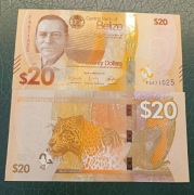 Belize 20 dollars 2025 UNC