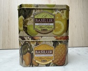 Zestaw 2 puszek po herbacie Basilur – Magic Fruits – metalowe, dekoracyjne