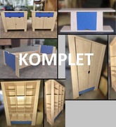 Komplet mebli dziecięcych/młodzieżowych - jasna sosna/niebieski