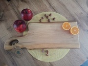 Deska z litego orzecha włoskiego 53x24 cm | 34 mm | frez + uchwyt